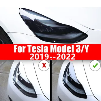 2TK Ees Esilaterna Car Styling Kleebise Jaoks Tesla Model 3 Y 2019 2020 2021 2022 Esituled TPÜ Black Esituled Protector Film