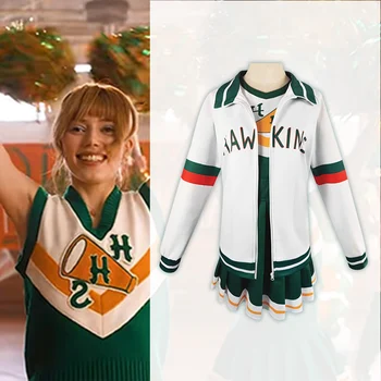 Võõras Asjad 4 Cheerleading Ühtne Naiste One-piece Chrissie Cosplay Kostüüm Varrukateta Cheerleader Plisseeritud Kleit Mantel