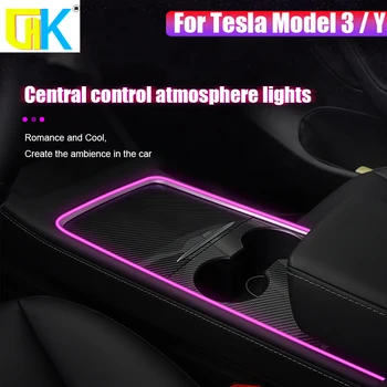 Uus 2021 Tesla Model 3 Y Interjöör Auto Neoon Tuled Center Console Armatuurlaua Valguse Ümbritseva Valgustuse APP Kontrolli LED Riba Valgustus