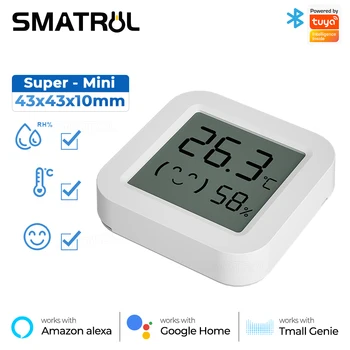 Tuya Temperatuuri ja Niiskuse Andur Mini LCD Digitaalne Ekraan ühildub Bluetooth Remote APP Kontrolli Termomeeter Hygrometer