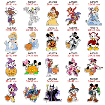 Halloween Stiilis Disney Printsess Miki Minni Hiirt Trükitud Flatback Planaarne Vaik DIY Käsitöö Asjade Võlu