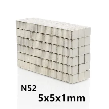 N52 10/20/50/100TK magnet 5x5x1 Tugev Square NdFeB Haruldaste Muldmetallide Magnet 5*5*1 Neodüümi Magnetid 5x5x1mm
