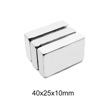 1/2/5TK 40x25x10 mm ruut võimas magnetiga 40mm X 25mm N35 Tugevaid Neodüüm-Magnetid 40x25x10mm püsimagnetitega leht 40*25*10