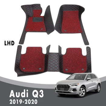 Luxury Double Layer Traat Aasast, Vaibad Audi Q3 2022 2021 2020 2019 Auto Põrandamatid Sisustuselemendid Kohandatud Protector Kate
