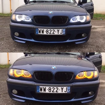 Mägitee Cotton Light, LED Angel Eye Halo Dual Värvi BMW 3 Seeria E46 316i 318i 320d 320i 323i 328i 330i 325xi 330d 1998-05
