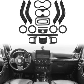 (Carbon Fiber 18Pcs) Auto Kaunistamiseks Rool & Center Console Õhu Väljalaskeava Sisekujundus jaoks Jeep Nääkleja JK JKU 2011-18