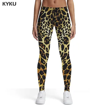 KYKU Leopardi Retuusid Naistele Pearinglus 3d Print Abstraktse Spandex Harajuku Seksikas Naiste Retuusid Püksid Fitness Jeggins Suve