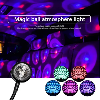5V Auto LED-Voice-aktiveeritud Atmosfääri Kerge DJ Pikap Light Ball Light-USB-Auto Rütm Tuli Koju Väljas Ümbritseva Valguse