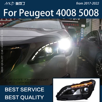 Auto Tuled Peugeot 4008 5008 2017-2021 LED Auto Esituled Uuendada Suure Seadistada PÄEVATULED Rentida Projektori Objektiivi Tarvikud Lamp