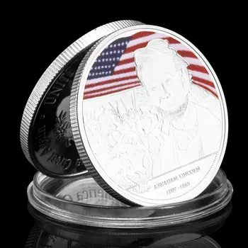 Ameerika Ühendriikide President Abraham Lincoln Suveniiride Hõbetatud Münt Väljakutse Mündi Laekuva Kingitus President Mälestusmünte