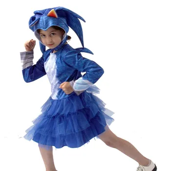 Sonic Cosplay Kostüüm Halloween Kingitus Lastele Laste Varustus Kott Tüdrukute Kevad Kleidid Etapp Kostüüm Pool Komplekti Karneval Ülikond
