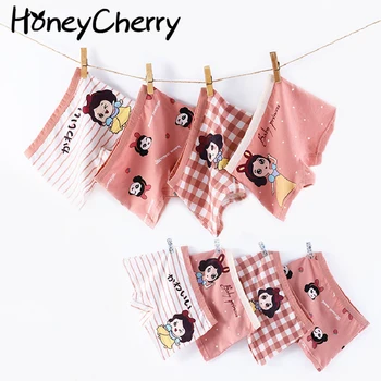 HoneyCherry Tüdruk Puuvillased Aluspüksid Bokserid Silk Antibakteriaalne Puhtast Puuvillast Nelja nurka Printsess Baby Laste Aluspesu