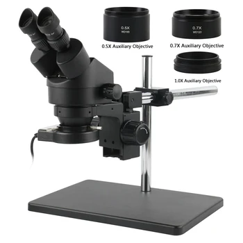 3,5 X-90X 7X-45X Pidev Suurendusega Binokli Tööstus-Stereo Mikroskoop+0.5 X, 2X Ajastiga Objektiiv PCB Jootmise Remont