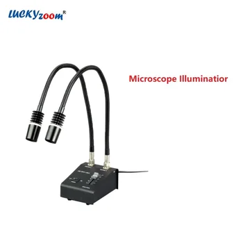 Külma LED-Gooseneck Mikroskoobi valgusallikas Dual kiudoptilised Bub-Valgusti Stereo Zoom Microscopio 110V-240V Backlit