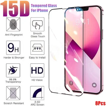15D Karastatud Klaasist Ekraan Kaitsja Kohta iPhone 13 12 11 Pro Max Mini Täielik Kate iPhone X-XR, XS MAX SE 2020 7 8 Plus