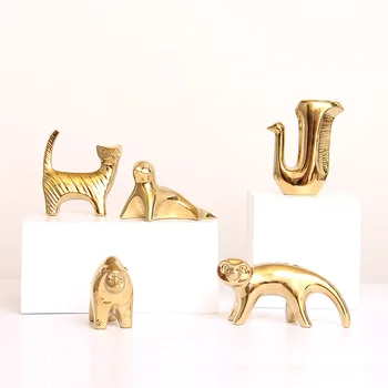 Põhjamaade koju kuld armas väike loom keraamiline dekoratsioon kaelkirjak hobune, koer, lehm puu laisk kass teenetemärgi