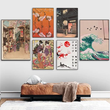 Kuum Jaapani Geisha Naine Maali Kunst Plakatid ja Pildid Kunsti Õli, Lõuend Maali Vintage Müüri Seina Art Pilt elutuba