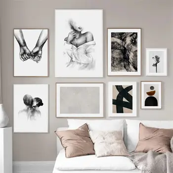 Abstraktne Geomeetria Plakat Seina Art Lõuend Kunsti Maali Must ja Valge Joonis Prindi Home Decor Pilt elutuba Disain