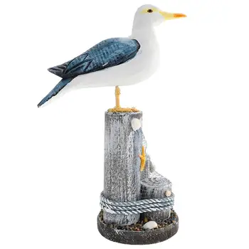 Lind Meremiili Kuju Beach Kajakas Merelindude Kujukeste Figuriin Skulptuur Kujud Decor Ornament Aed Tabel Puit Loomade Ranniku
