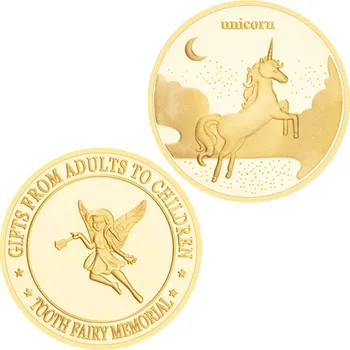 Kingitusi Täiskasvanud Laste Laekuva Gold Pinnatud Hõbe Suveniiride Mündi Hambahaldjas Ükssarvik Mälestusmünte