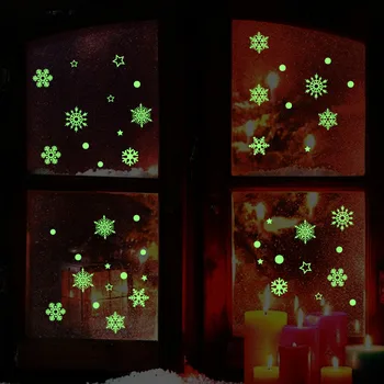 DIY Fluorestsents lumehelves elektrostaatiline Kleebis Klaasist aken kids room talvel kodu kaunistamiseks Jõulud Seina Kleebised Decal