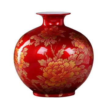 Loominguline apple vaas Jingdezhen punane keraamiline vaas kodu elutoas Hiina uus kaasaegne minimalistlik kaunistuste portselanist ehteid