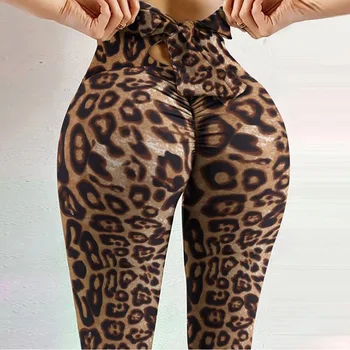 Leopard Printida Naiste Retuusid Õie Venitada Pikad Püksid Elastne Kõrge Vöökoht Scrunch Tagumik Säärised Treening Hingav Leggins 3XL