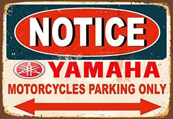 Teate Yamaha Mootorrataste Parkimine Ainult Metallist Tina Märk Plakat Seina, Tahvel Decor