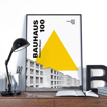 Bauhaus plakat, Bauhaus näituse plakat, saksa stiiliga Walter Gropius dekoratiivsed lõuend print kingitus