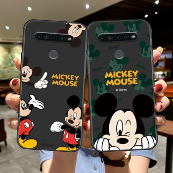 Juhul Funda jaoks LG G8 ThinQ Q61 K42 G7 K50 K41s K61 K51s K52 K92 5G Celular Disney Minnie Mickey Tume Punane Armastus Silikoon Telefon
