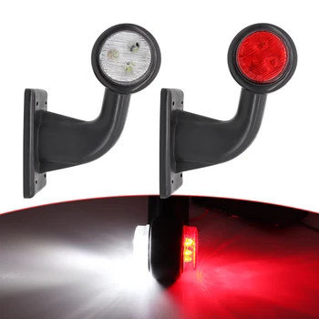 2X Veoauto Haagise LED Küünarnuki Kummist Pool gabariidituli Valge Punane Kontuur Kliirens Indikaator Lamp Veoauto Van Haagissuvilad Multi Volt