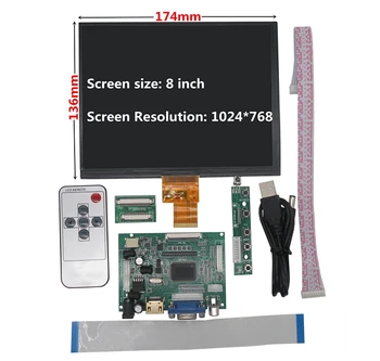 8 Tolline IPS LCD Ekraan Jälgida Serveri Juhi Kontrolli Juhatuse 2AV HDMI-Ühilduvate VGA Jaoks Vaarika Pi Oranž Pi PC