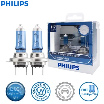 2X Philips H7 12V 55W PX26d 4300K Ere Valge Valgus Crystal Vision Halogeen Esitulede Auto Sibulad 2x T10 Pirnid 12792CVSM
