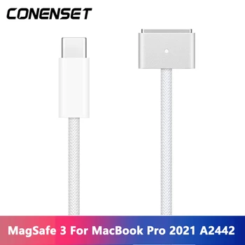 C-tüüpi USB-C Magnetiline 3 põlvkondade Kaabel (2 m), Juhe, Adapter 2021 MacBook Pro 14inch 16inch A2442 Laadimine Converter