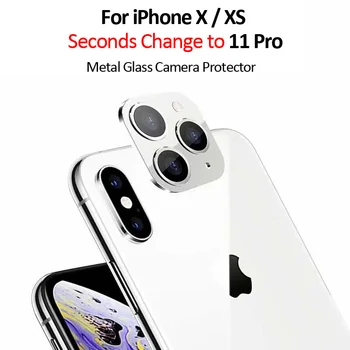Muudetud Metallist Kleebis Kaamera Objektiiv Sekundit Muuta Kate iPhone X XS Max Võltsitud Kaamera iPhone 11 Pro Max Klaasist Ekraan
