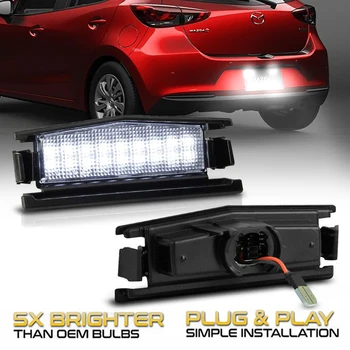 2tk vigadeta Valge LED-numbrimärk Valgus Registreerimismärk Lamp Mazda 2 2016, Mazda Mx-5 MX5 Miata 2016-UP