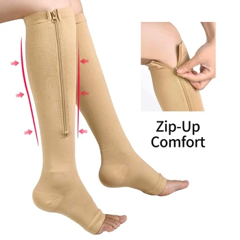 Tõmblukk Kompressiooni Sokid Naistele, Meestele Ringlusse Vasikas Põlve Kõrge Parempidises Avatud Varba Sokid Jalgsi Runnng Matkamine Meditsiiniliseks Kasutamiseks