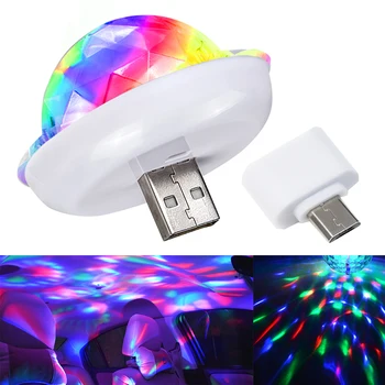 1tk LED Magic Dj Valgus Öösel Tuled USB-Disco Light Etapi Valgustuse Mõju Valguse Micro-USB Crystal Disco Ball Heli Pool Tuled