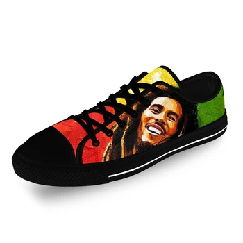 Bob Marley Reggae Star Music Rock Mood Vabaaja Tossud Madal Top Kerge, Hingav 3D Trükitud Mehed Naised Lõuend Kingad