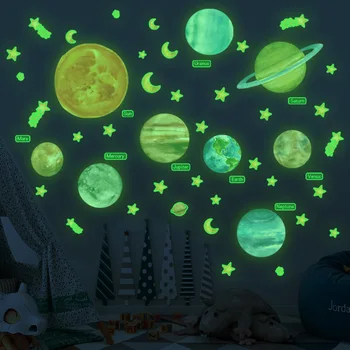Zollor Helendav Planeet Kuu Star Seina Kleebis Magamistuba, elutuba Laste toas Päevavalgus isekleepuvad Dekoratiivsed Kleebised