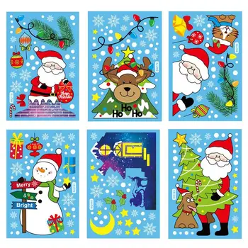 Christmas Snowman Põder Santa Claus Aknas Elektrostaatiline Kleebised Häid Jõule Kaunistused Koju Xmas Kaunistused Navidad 2022
