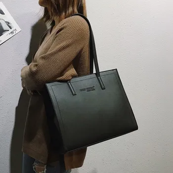 Naiste kott 2019 uus kott lihtne õlakott naine suure mahutavusega käekott commuter kott looduses mapp