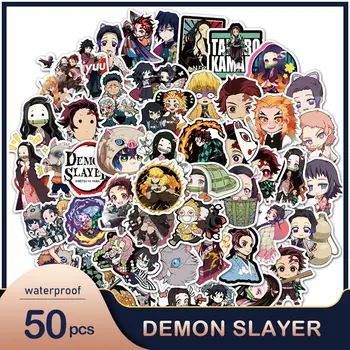 50tk Anime Demon Slayer Kimetsu No Yaiba Plakat Kleebis Veekindel PVC Rula Pagasi Mootorratta Kitarr Kid Seina Kleebis