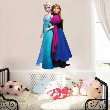 Cartoon Elsa & Anna Printsess Külmutatud Seina Kleepsud Õed Tuba Teenetemärgi Diy Anime Kodu Kleebised Filmi Pannoo Kunst Pvc Plakat