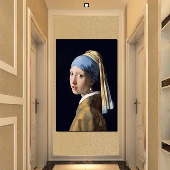 YWDECOR maailmakuulsa õlimaal Johannes Vermeer HD Print Lõuend Plakat Seina Pilt elutoas Diivan Cuadros Decor