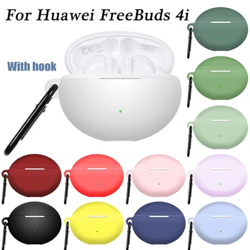 Pehmest Silikoonist Kõrvaklapid Kaas Huawei FreeBuds 4i Juhtmeta Bluetooth-Kõrvaklapp Protectiv Puhul Konks Huawei Tasuta Pungad, 4i