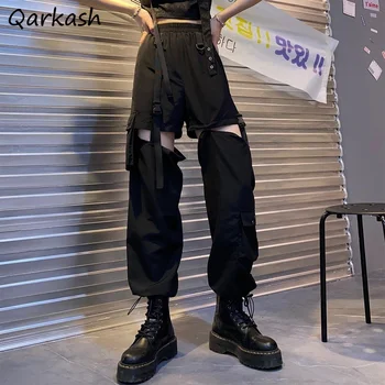 Cargo Püksid Naiste 2021 Mood Punk Jogger Püksid Harajuku Streetwear Kõik-mängu Kevad Pahkluu Pikkus Esteetiline Must Sügisel Uus
