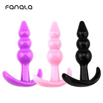 FanaLa Mini Triple Helmed Anaalne Stimulatsioon Plug Erootiline Naiste Masturbator Tupe Kuulid Beginner ' s Anal Bliss Sugu Mänguasjad Mees