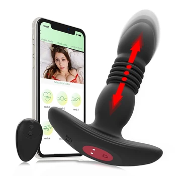 Traadita Bluetooth-APPI Vibraator Dildo Naine Teleskoop Anal Butt Plug G Spot Kliitori Stimulaator Kanda Sugu Mänguasjad, Naiste Sukkpüksid
