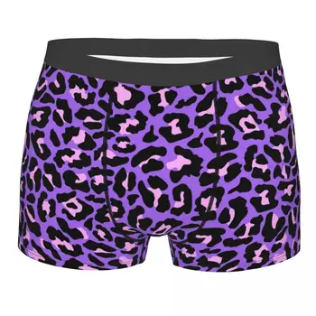 Meeste Neoon Lilla Roosa Leopard Printida Aluspesu Eksootilised Loomad Boxer Püksikud Lühikesed Püksid, Aluspüksid Mees Polüestrist Aluspüksid Pluss Suurus